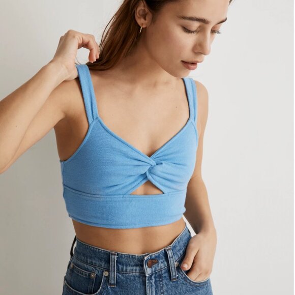 Madewell - Cutout Knot-Front Crop Tank Top - Size S - Picture 3 of 6